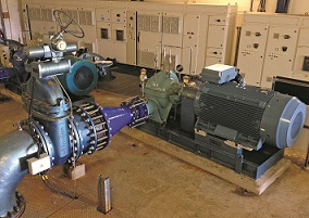 The low harmonic variable-speed drive (VSD) and motor installed at Scottish Water’s Mannofield water treatment works in Aberdeen.