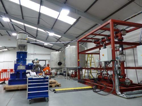 The new reciprocating plunger pump test rig at Ruhrpumpen in Lancing, UK.