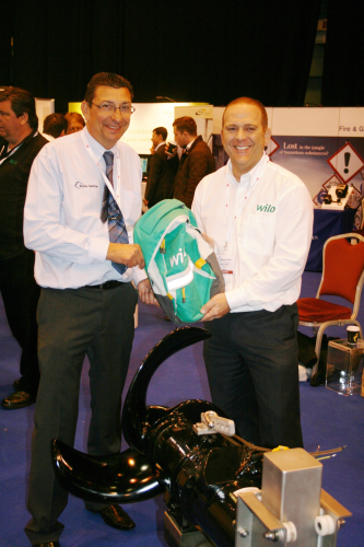 Wilo’s Simon Oakes, Sales Director- Water Management (right) with Pump Centre’s Jim Eaves