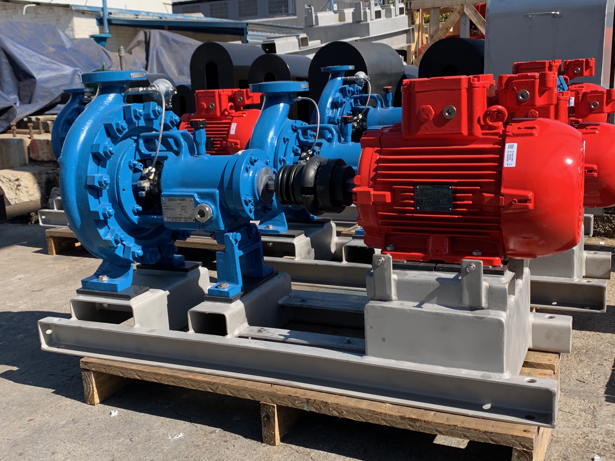 The polymer, Vesconite, has been installed by SAM Engineering on base plates where its centrifugal pumps are mounted.