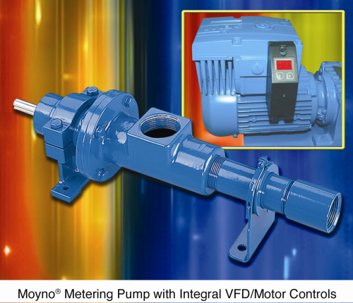 Moyno's metering pump with integral VFD/motor controls.