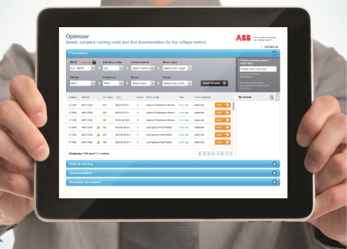 ABB’s Optimizer tool is designed to make motor selection easier