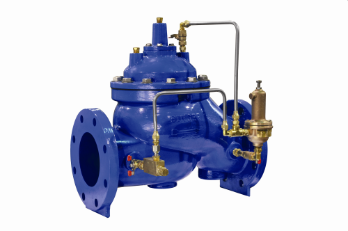 The new valves from Singer Valve include the 6 in and 8 in S106 full port rolling diaphragm operated control valves and 20 in S106 full port and 24 in S206 reduced port diaphragm operated control valves.
