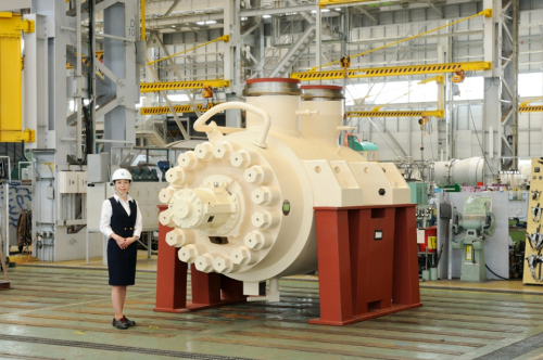 One of the Ebara pumps at the company’s Futtsu plant prior to shipment.