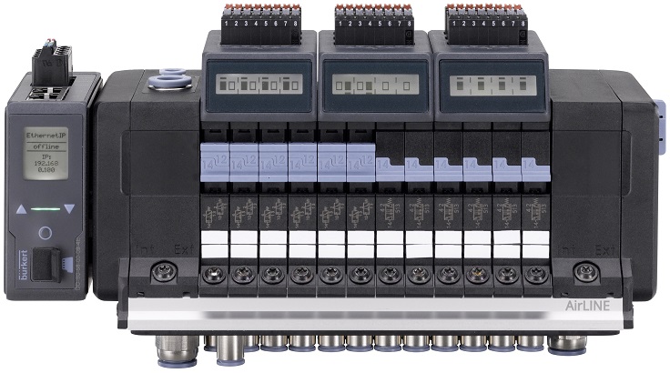 The new valve island AirLINE Type 8652 for installation in cabinets. (Source: Bürkert)