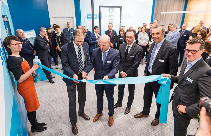 Members of Xylem's leadership team pictured at the official opening of Xylem's new Warsaw facility.
