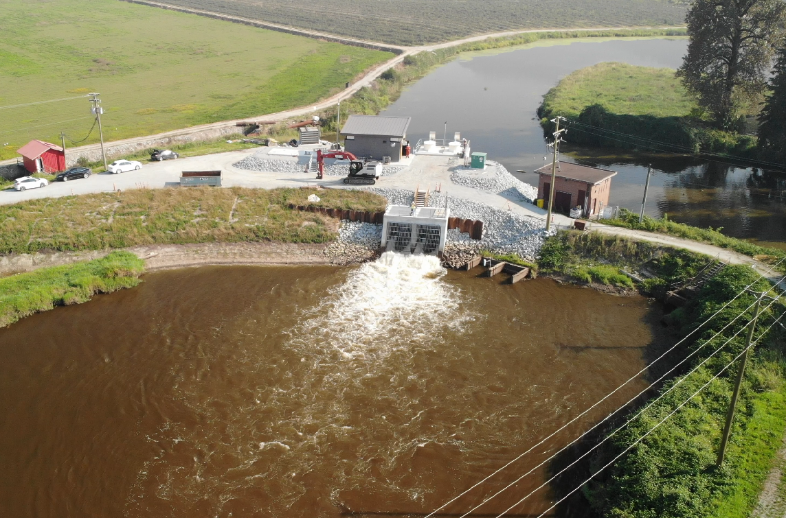 Aerial view of the Pitt Polder Pumping Station.
