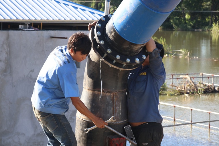 The construction of pipelines.