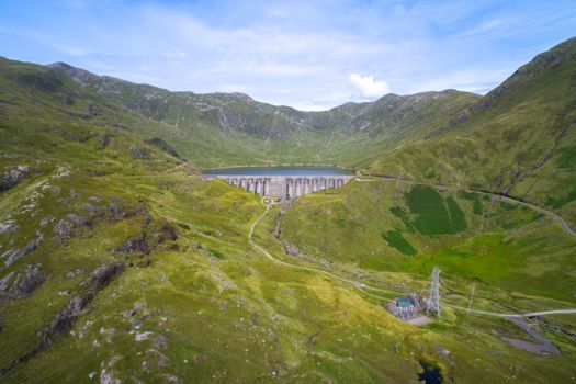 Cruachan dam, reservoir and substation