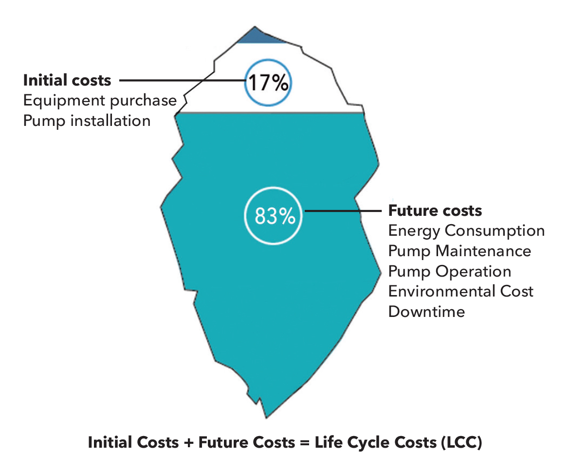 Initial costs + Future Costs = Life Cycle Costs (LCC).