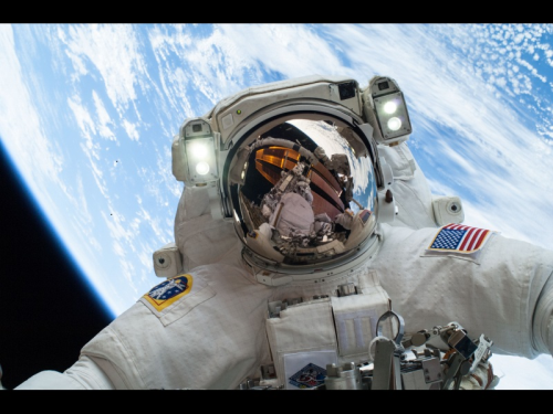 Astronaut Mike Hopkins on December 24 Spacewalk. 
Image Credit: NASA