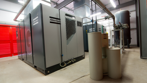 The Atlas Copco compressors in place in the Dish Cell building