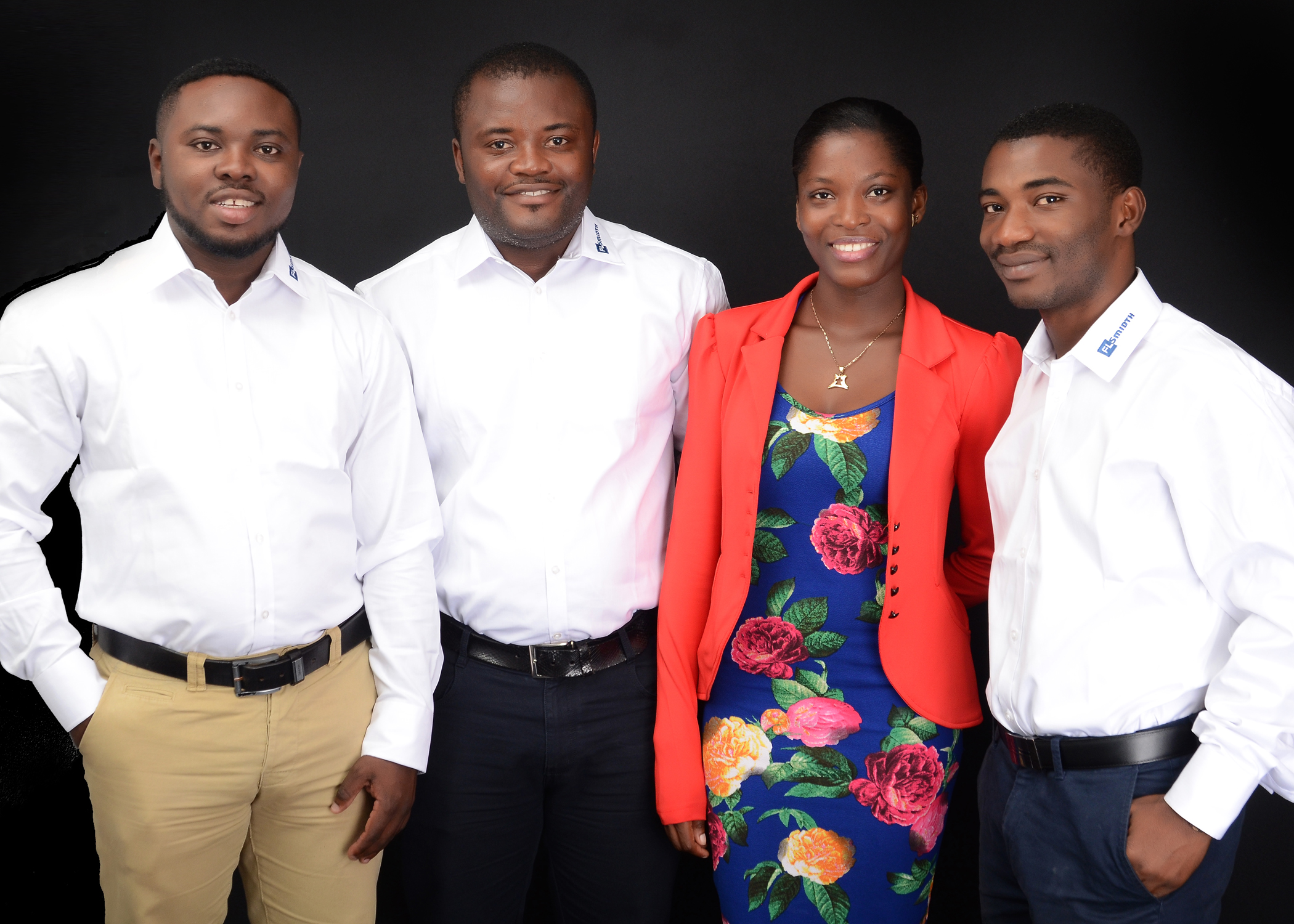 FLSmidth’s new Ghanaian team: Judith Acheampong, secretary; Franklin Akweh, sales engineer; Kofi Baah Asare, sales engineer; and Joseph Appiah-Kubi, general manager.