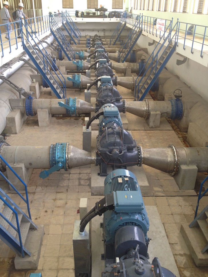 The Ebara pumps that were delivered to the filtration plant in Da Nang, Vietnam.