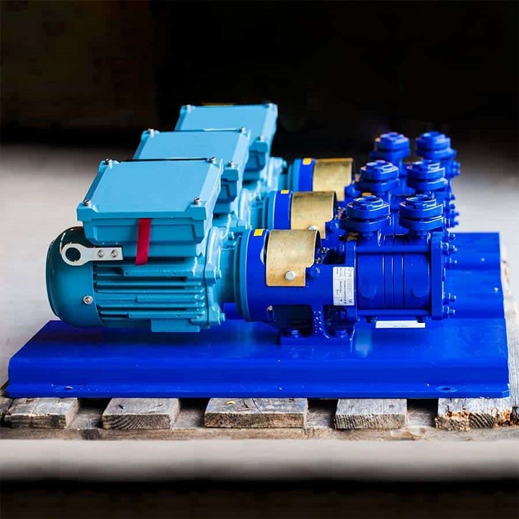 The CDR side-channel pump is a low-flow, high head multi-stage pump having the ability of gas handling and self-priming.