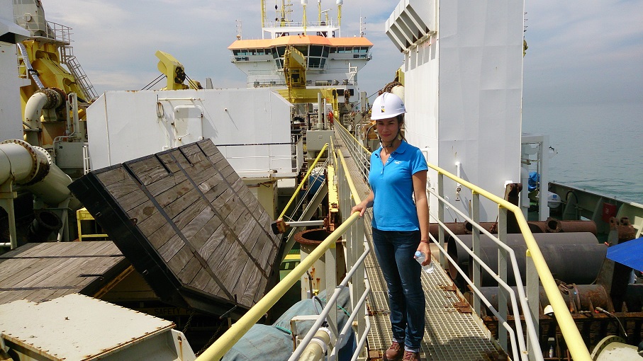 Engineer/hydrographic surveyor Emeline Veit spends half the year living and working on a 100 m offshore vessel.