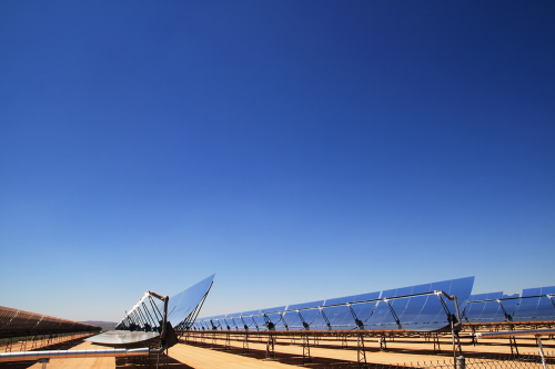 CSP generates electric power by using mirrors to focus and concentrate the sun's rays on a receiver from which a heat transfer fluid carries the intense thermal energy to a power block to generate electricity