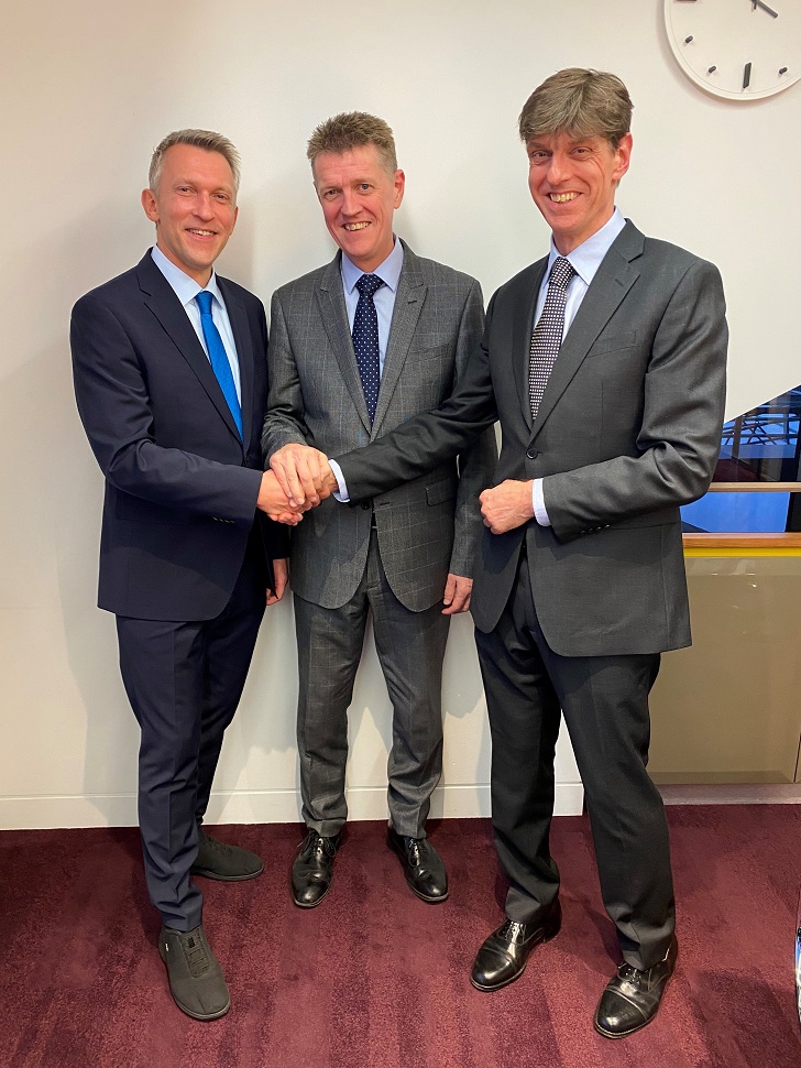 Tsurumi is making Obart Pumps its fifth sales office in Europe. Left to right: Daniel Weippert, Matthew Hill and Jamie Hill (Photo: Tsurumi).