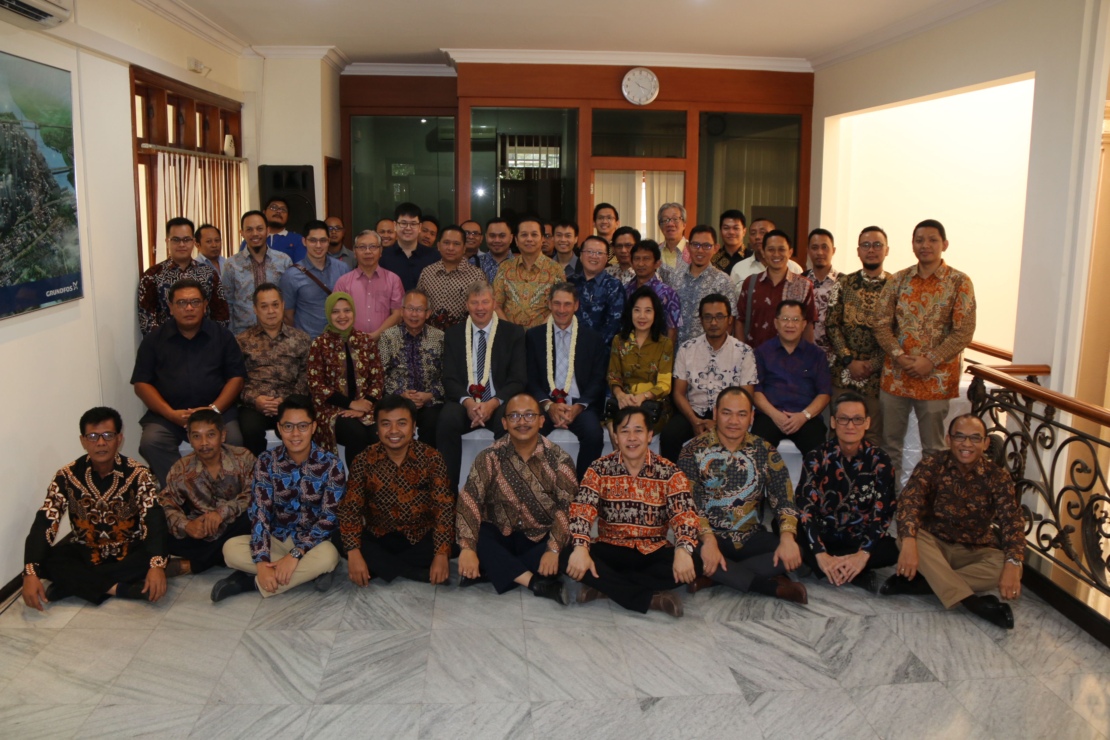 The PT Grundfos Pompa team at their new office in Surabaya.