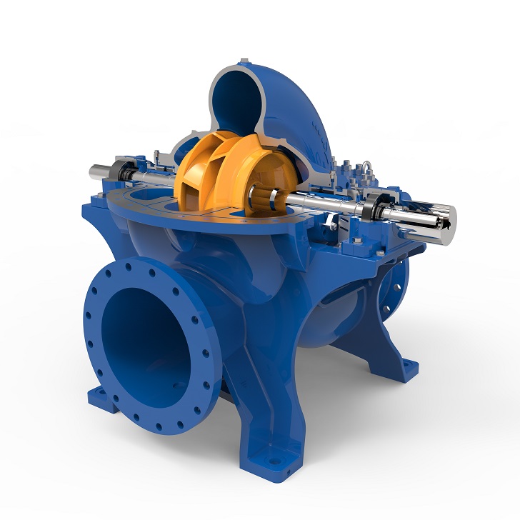 Five ANDRITZ double-flow axial split-case pumps from the ASP series are general booster pumps. As a part of the main process, they move the filtered seawater to the high-pressure pumps.