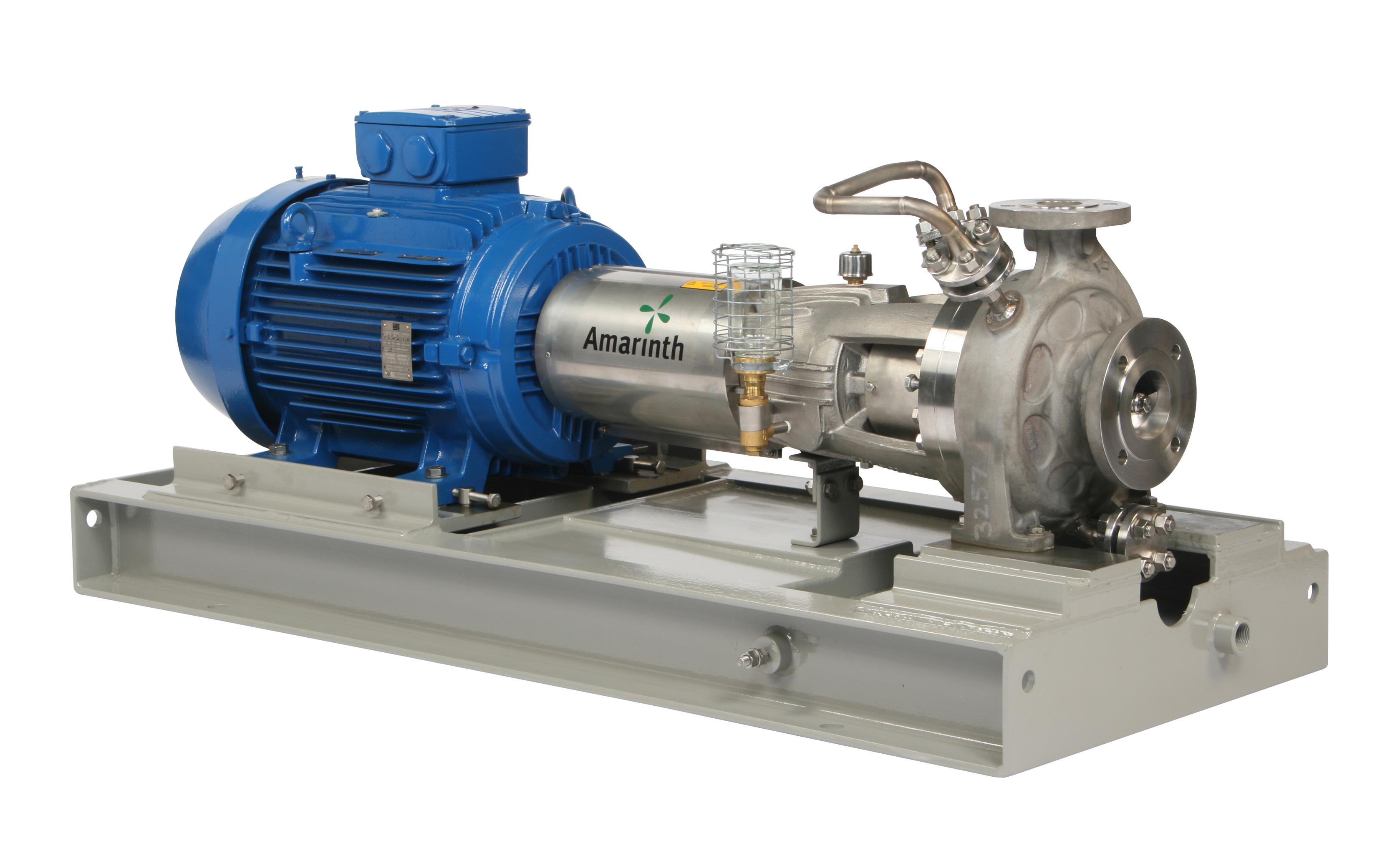 An Amarinth API 610 OH1 pump with API Plan 11 seal system.