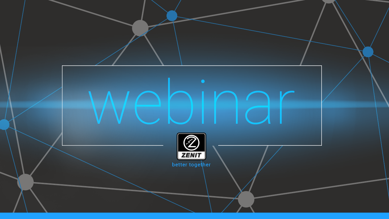 The first of six Zenit webinars takes place on Wednesday 3 February at 9.30 CEST.
