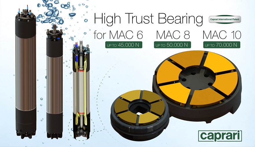 Caprari's HT Bearings give extreme reliability for the MAC6, MAC8, MAC10 submersible motors.