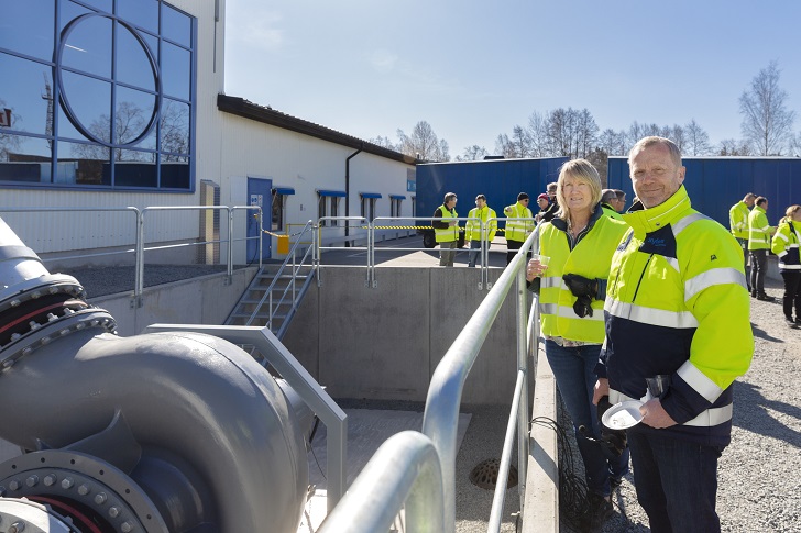 Pictured are Marie-Louise Lennartsson, Order Specialist at Great & Grey, with Benny Moline, Production Engineer at Xylem Emmaboda, at the new dry test pit for large capacity pumps at Xylem’s global manufacturing plant in Emmaboda, Sweden.