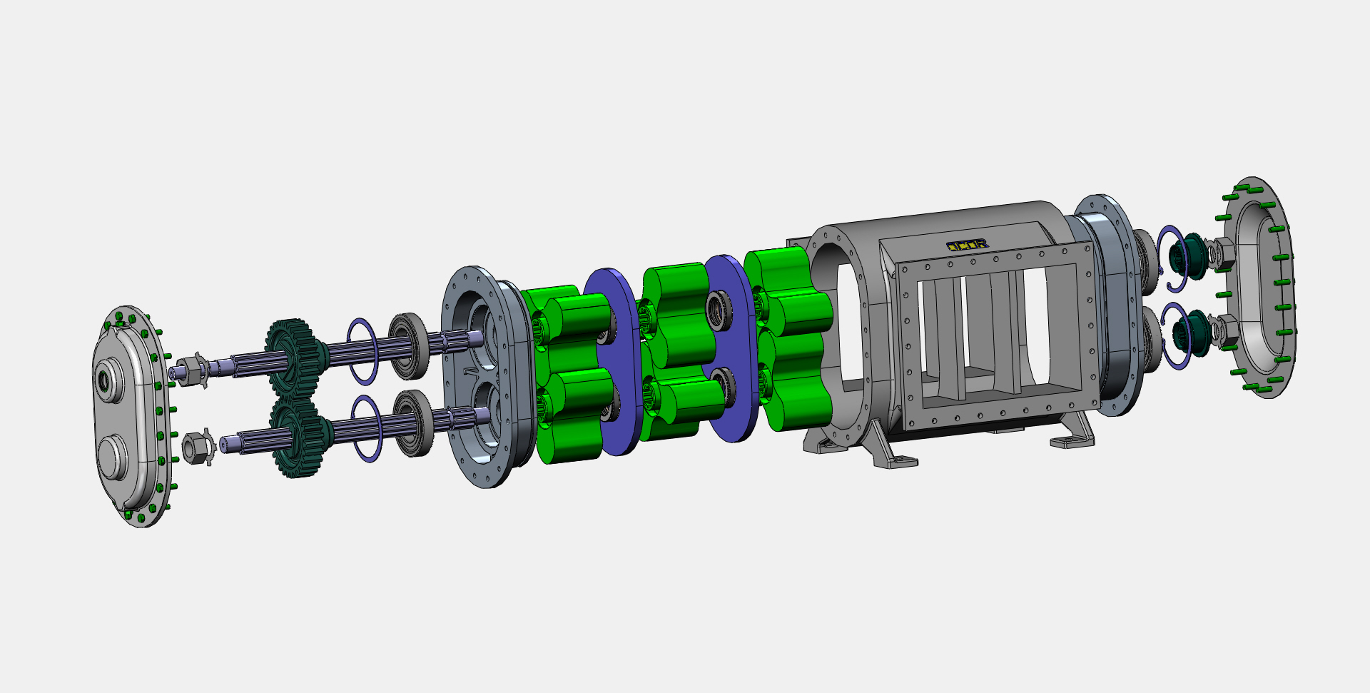 The design of the new Model V-8200 pump is based on OCOR’s Multiple Segment Lobe pump.