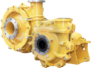 The model EMW pump is configured in both hard iron and elastomer lined versions.