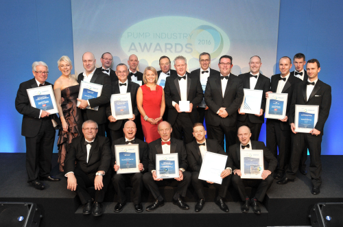 The winners of the 2016 Pump Industry Awards, with host Mary Rhodes, BBC News presenter.
