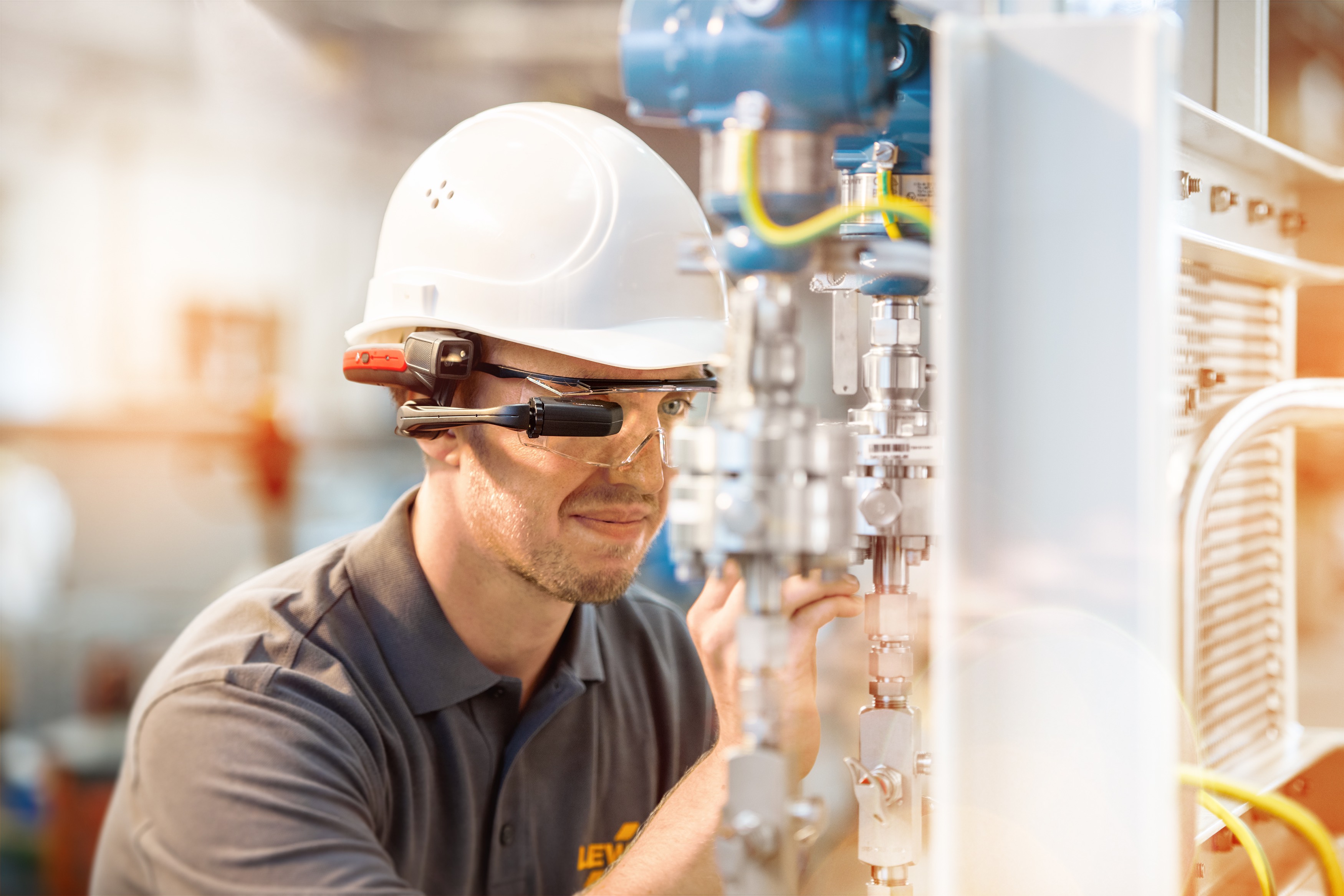 LEWA's bi-directional smart glasses connect a service technician through shared vision to see the plant through the eyes of the on-site technician when a malfunction occurs.