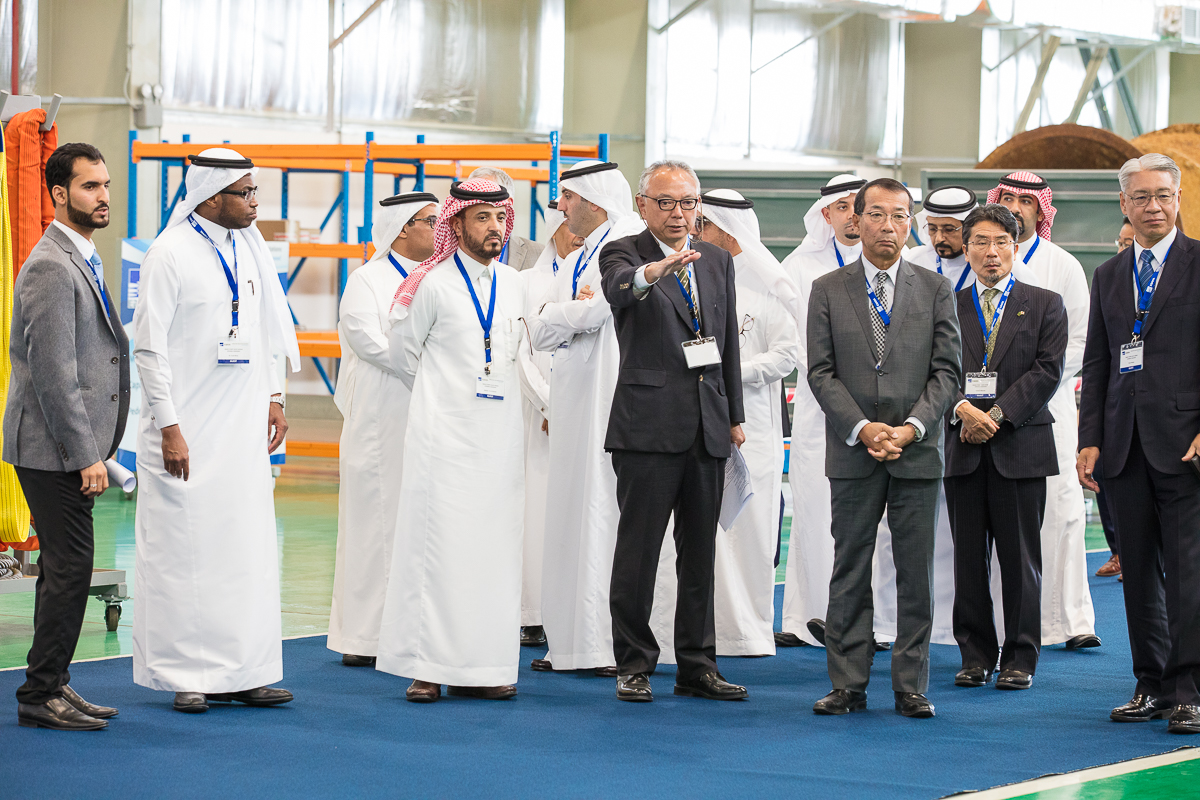 Opening ceremony guests undertake a factory tour of Ebara's new facility in Dammam.