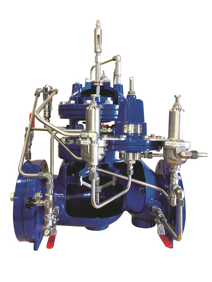 The Singer 106/206 PGM-2PR-630-SM pressure management valve with integral backup.