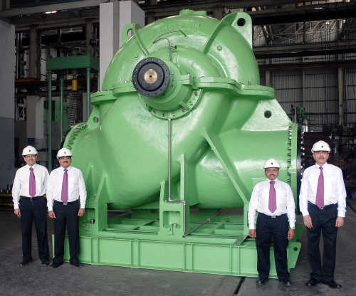 KBL’s horizontal split case pump for circulating water duty in an Indian power plant