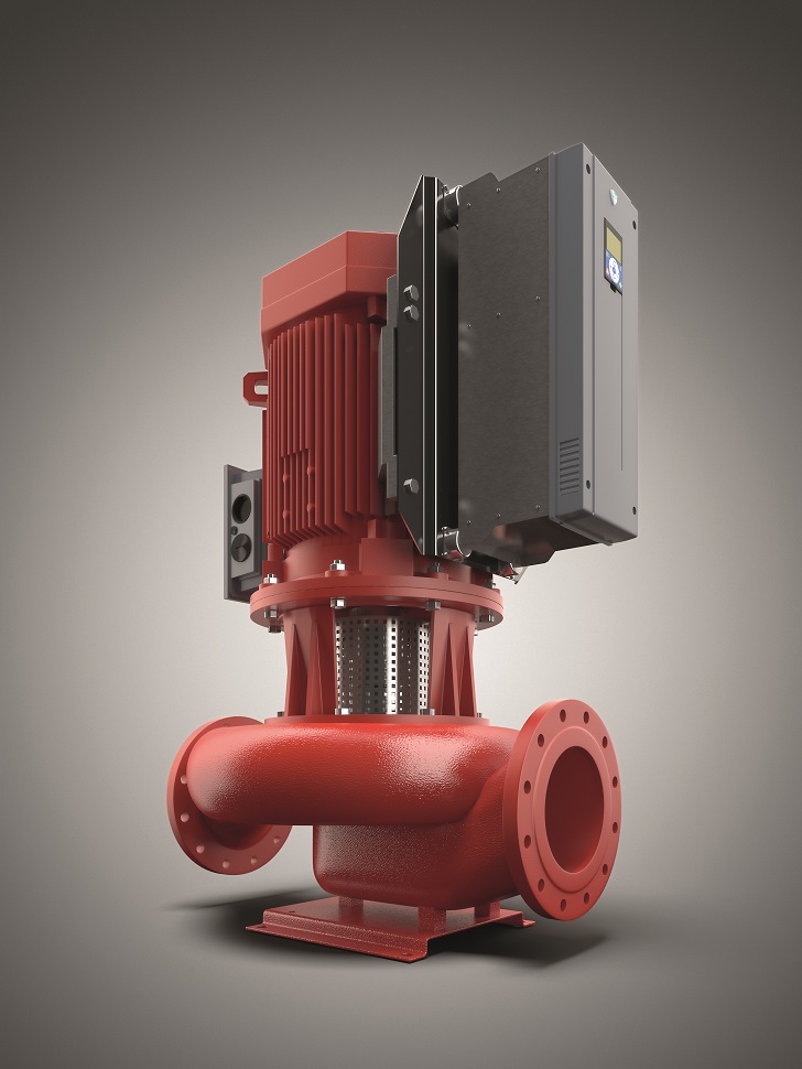 VACON® 20 Cold Plate integrated with Kolmeks’ updated family of in-line pumps with 7.5 kW (3-phase) motor.