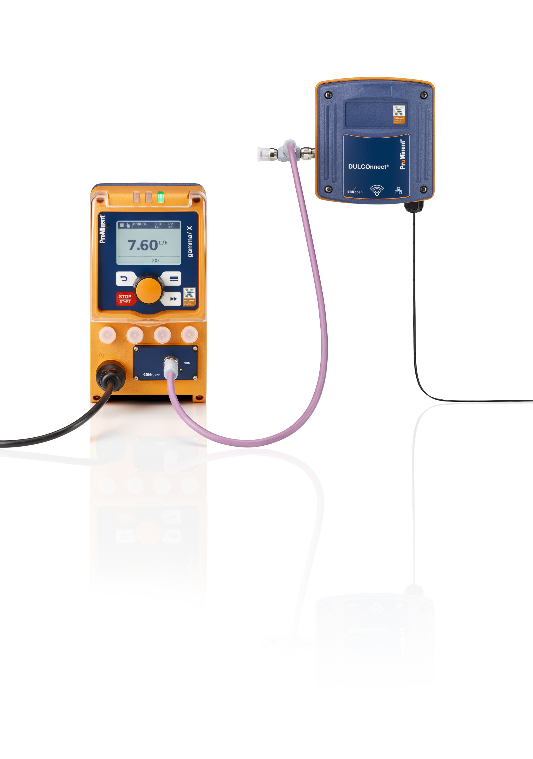 The solenoid-driven metering pump gamma/ X with DULCOnnect offers an intelligent solution for the digital linking of the system components.