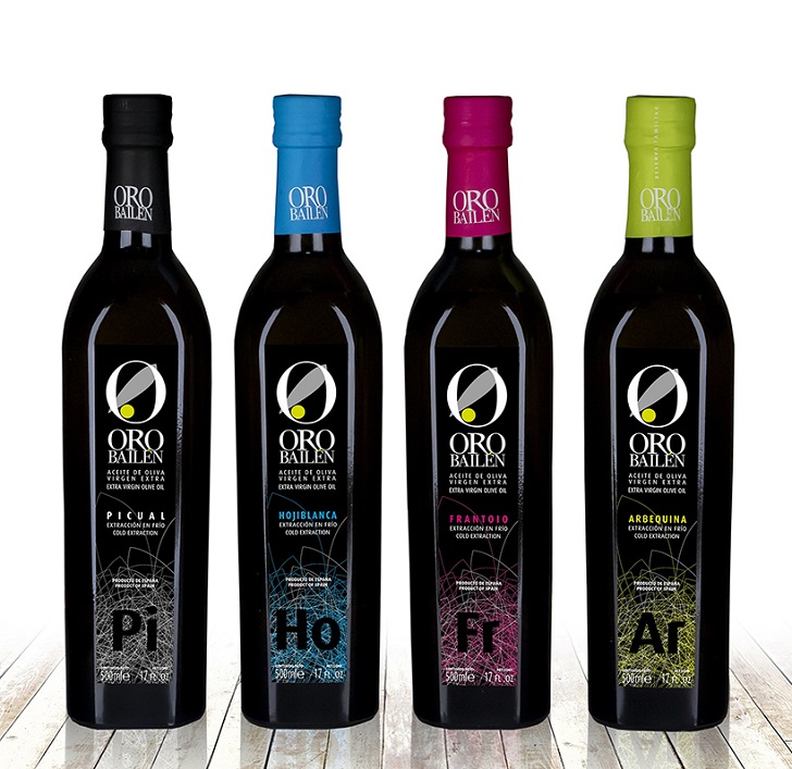 Monovarietal extra virgin olive oils of the premium quality brand ORO BAILÉN.