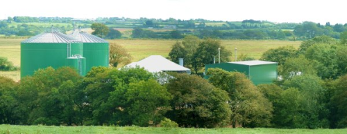 A view of the Holsworthy Biogas Plant in Devon, UK.