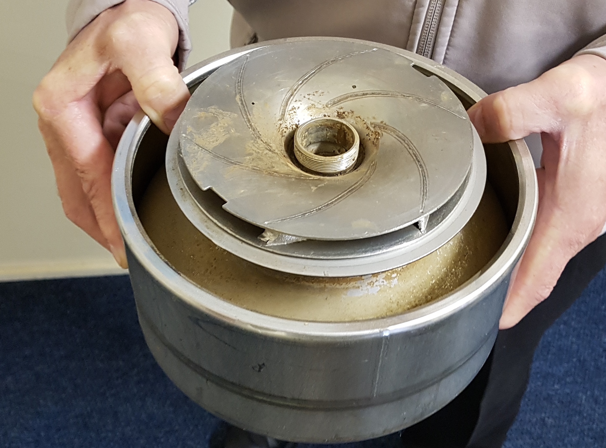 One of the canister pumps for which the polymer wear rings and bowl bushings were manufactured.