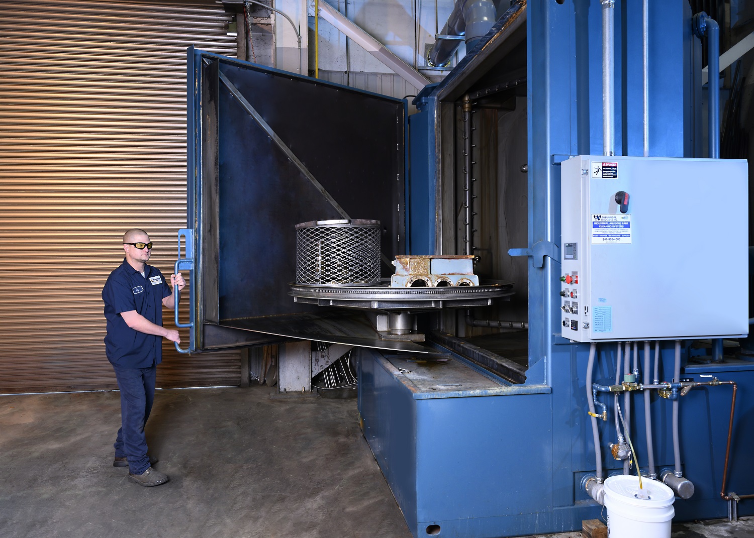 One of Timken's major investments is a large industrial parts washer that can hold gearboxes and components up to 7,000 lbs.