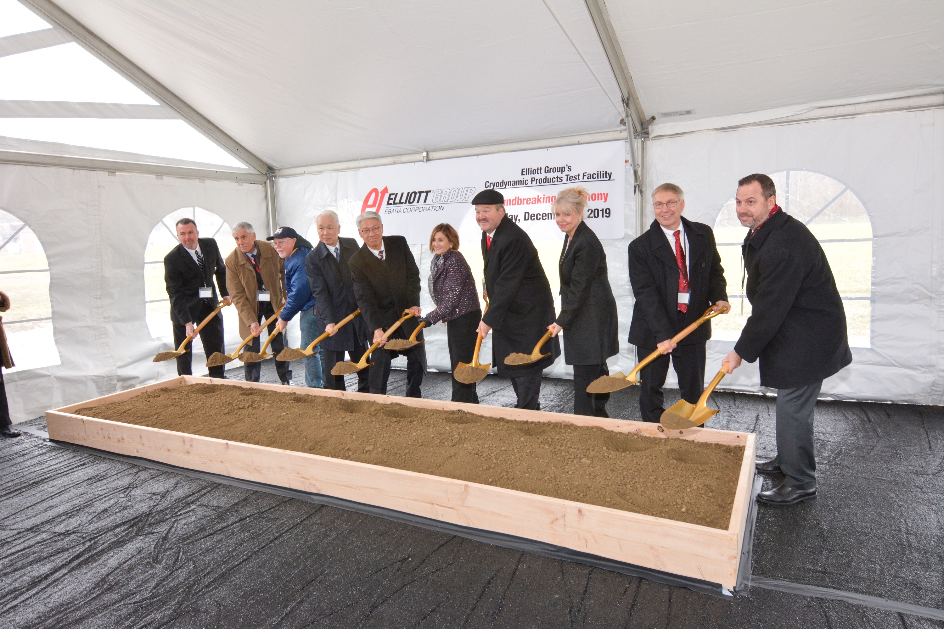 The groundbreaking ceremony for Elliott's cryogenic pump testing facility.