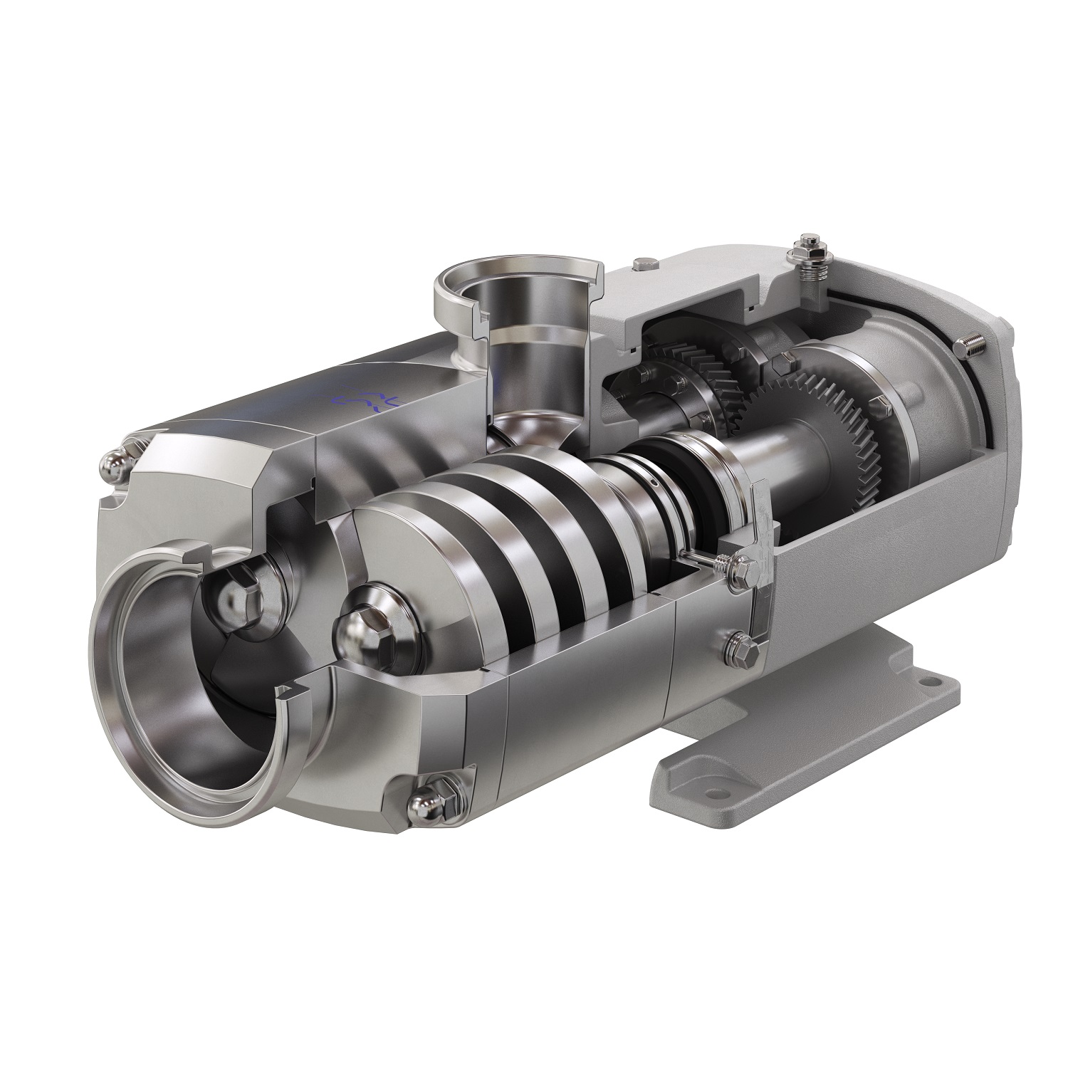 The new twin screw pump combines the capabilities of a positive displacement and a centrifugal pump.
