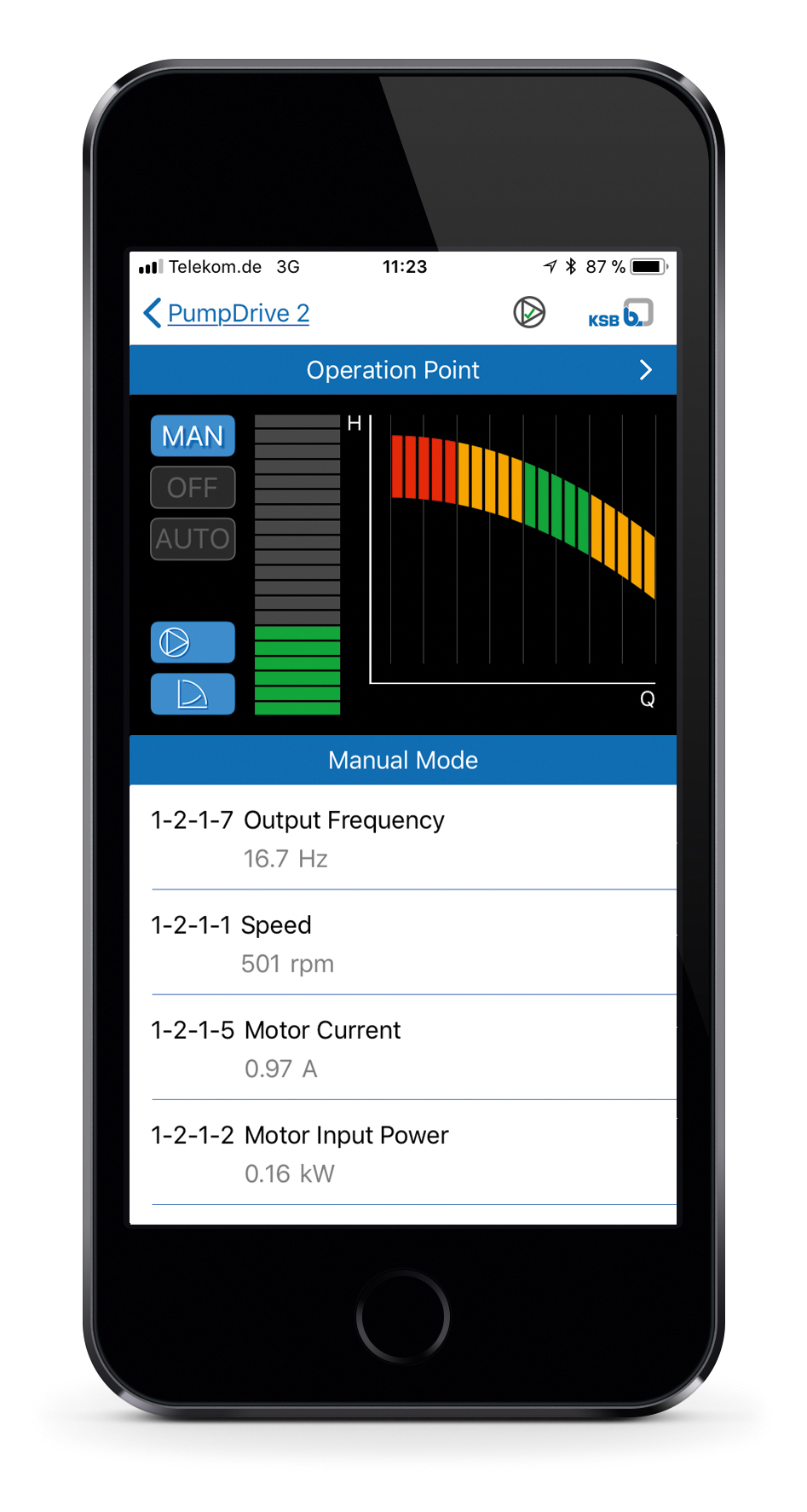 The new KSB FlowManager app allows users to communicate with their pumps and operate and configure them. (© KSB SE & Co. KGaA, Frankenthal, Germany)