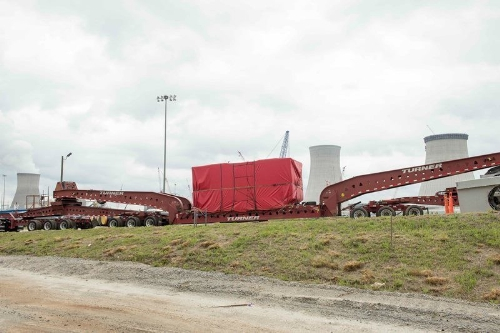 The first reactor coolant pump arrives at Plant Vogtle near Waynesboro, Georgia, USA.