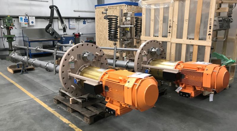 Amarinth API 610 VS4 vertical pumps with Plan 53B seal support systems being readied for shipment to the Garraf Oil Field Development in Iraq.