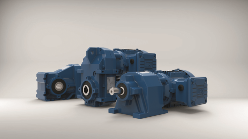 The WG20 product line comprises helical, parallel-shaft and helical bevel geared motors with rugged pressure-cast aluminium housings for rated torques from 50 to 600 Nm.