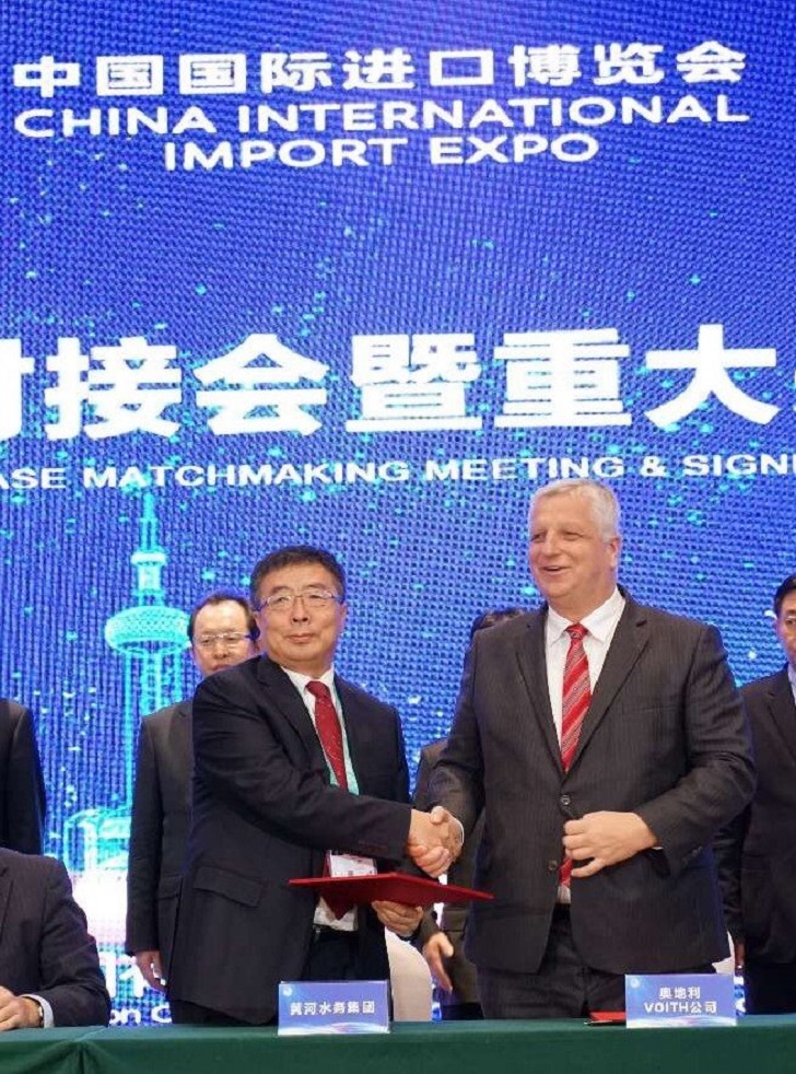 Voith signed the pump contract during the recent China International Import Expo in Shanghai.