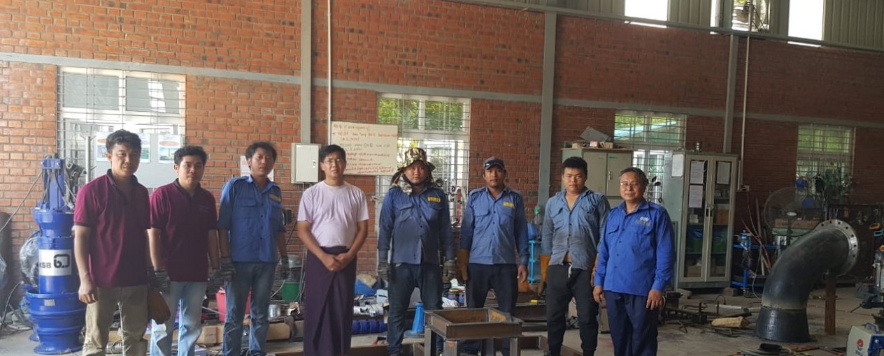 The team of HST engineers at HST’s service centre in Manadalay.