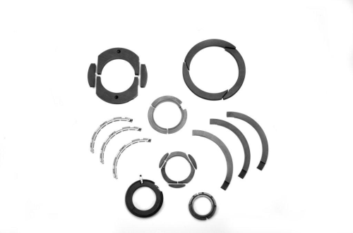 The custom radial seal rings.